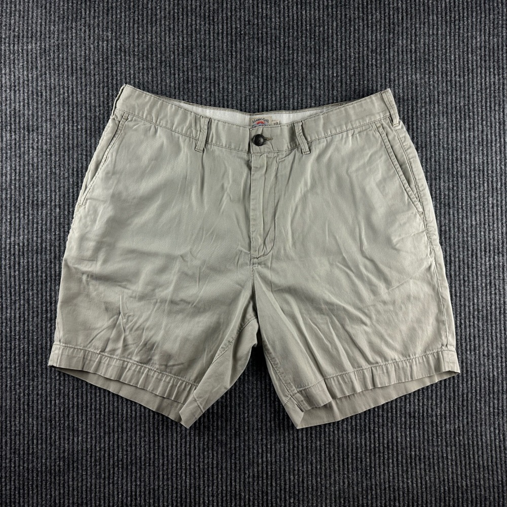 Faherty Brand Mens Khaki Tan All Day Shorts Size 34 Organic Cotton Tencel Shorts